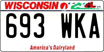 WI license plate 693WKA