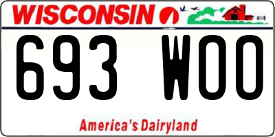 WI license plate 693WOO