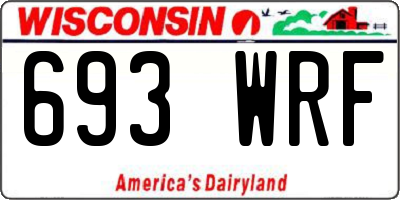 WI license plate 693WRF