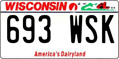WI license plate 693WSK