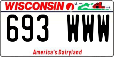 WI license plate 693WWW