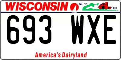 WI license plate 693WXE