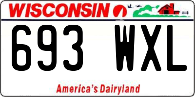 WI license plate 693WXL