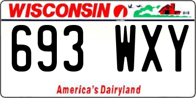 WI license plate 693WXY