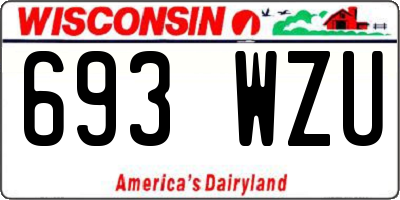 WI license plate 693WZU