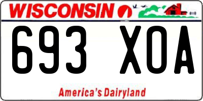 WI license plate 693XOA