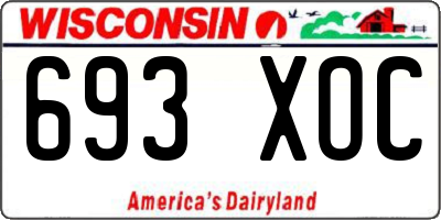 WI license plate 693XOC