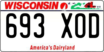 WI license plate 693XOD
