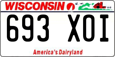 WI license plate 693XOI