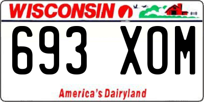 WI license plate 693XOM