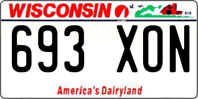 WI license plate 693XON
