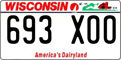 WI license plate 693XOO