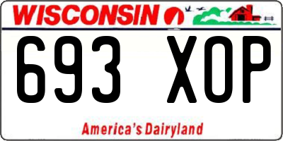 WI license plate 693XOP