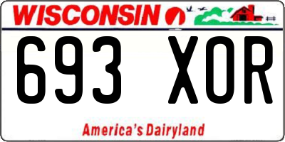 WI license plate 693XOR