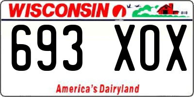 WI license plate 693XOX