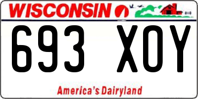 WI license plate 693XOY