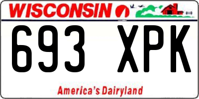 WI license plate 693XPK