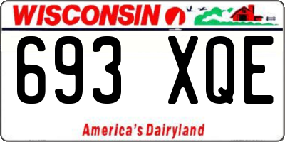 WI license plate 693XQE