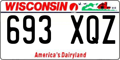 WI license plate 693XQZ
