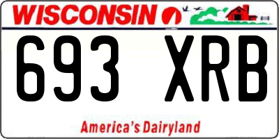 WI license plate 693XRB
