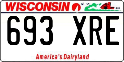 WI license plate 693XRE