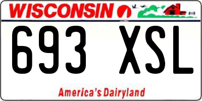 WI license plate 693XSL