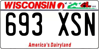 WI license plate 693XSN