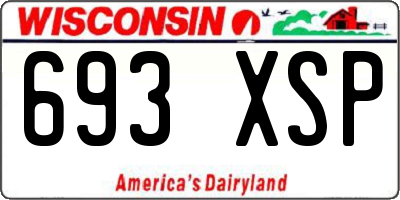 WI license plate 693XSP