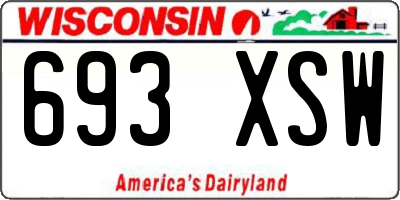 WI license plate 693XSW
