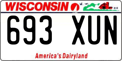 WI license plate 693XUN