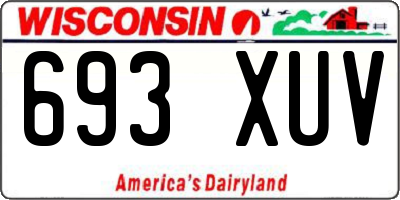 WI license plate 693XUV