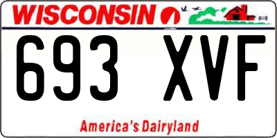 WI license plate 693XVF
