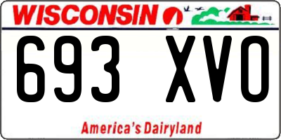 WI license plate 693XVO