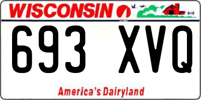 WI license plate 693XVQ