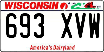 WI license plate 693XVW