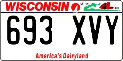WI license plate 693XVY