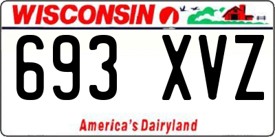 WI license plate 693XVZ