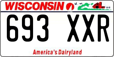 WI license plate 693XXR