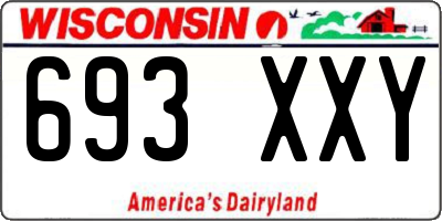 WI license plate 693XXY