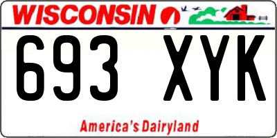 WI license plate 693XYK