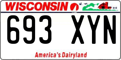 WI license plate 693XYN