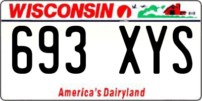 WI license plate 693XYS
