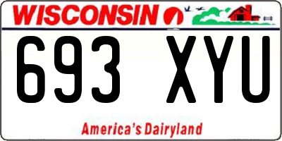 WI license plate 693XYU