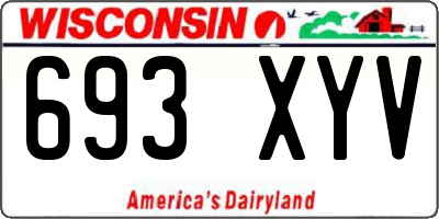 WI license plate 693XYV