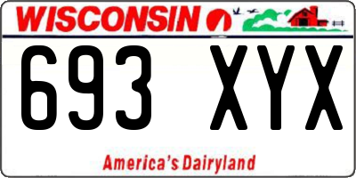 WI license plate 693XYX