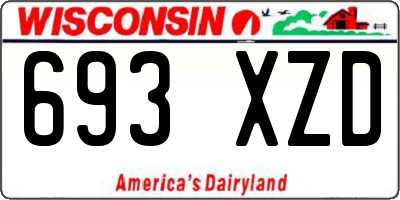 WI license plate 693XZD