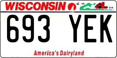 WI license plate 693YEK