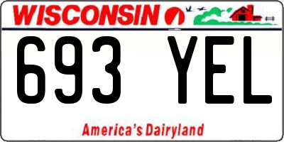 WI license plate 693YEL