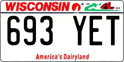 WI license plate 693YET