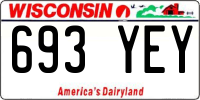 WI license plate 693YEY